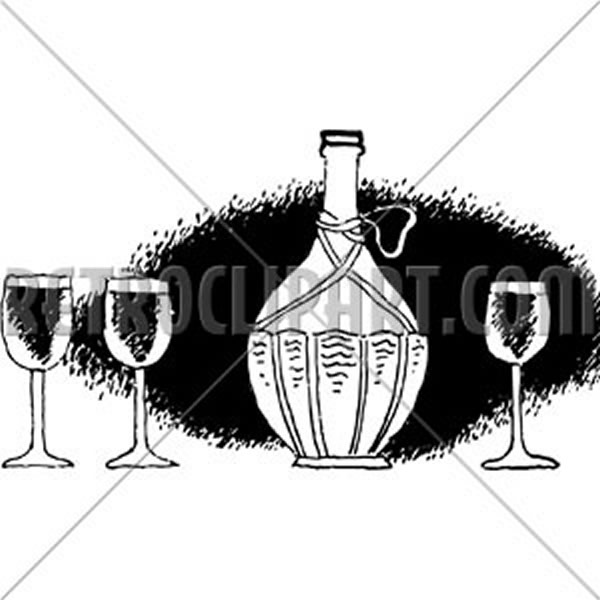 Bottle of Wine and Glasses