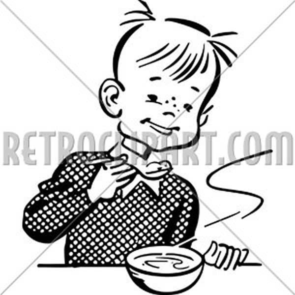 Boy Eating Porridge