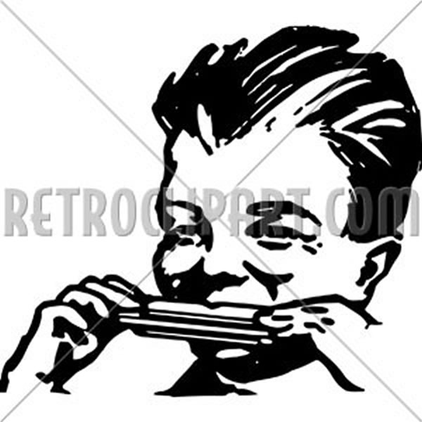 Boy Playing Harmonica