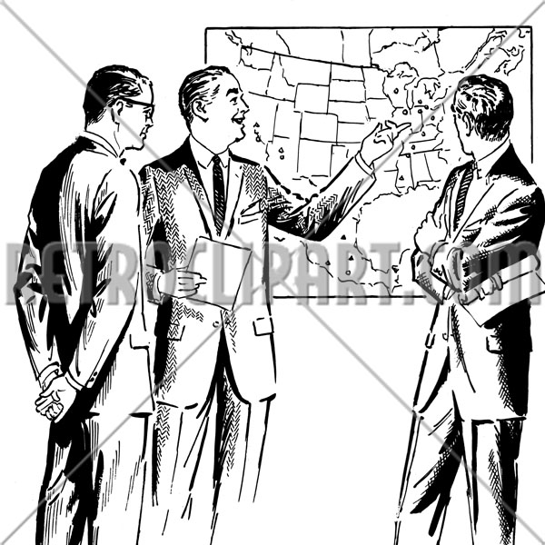 Businessmen Looking At Map