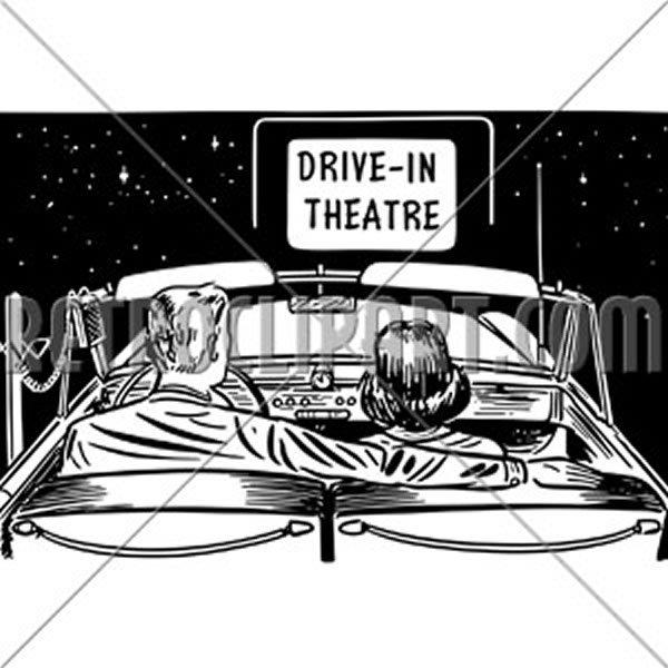 Couple At Drive-In Theatre