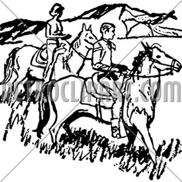 Couple Horseback Riding 3