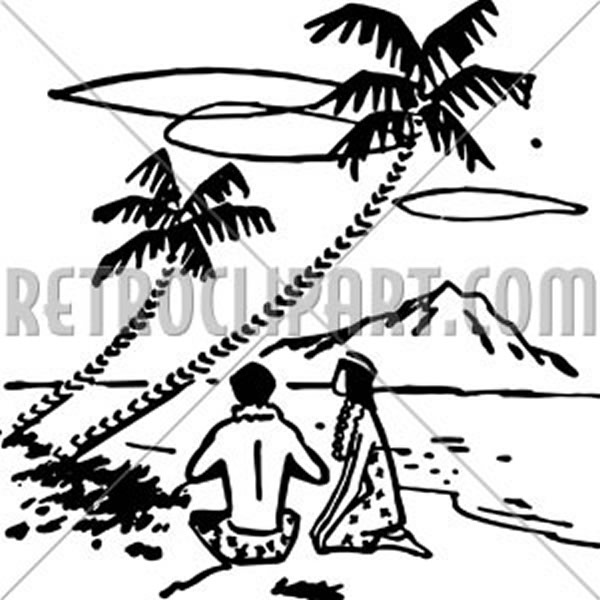 Couple Under Palm Trees