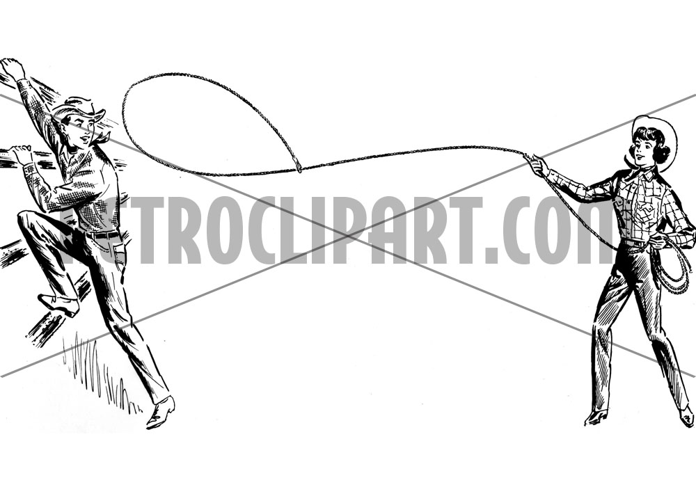 Cowgirl Roping A Man