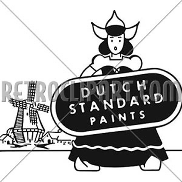 Dutch Girl And Windmill