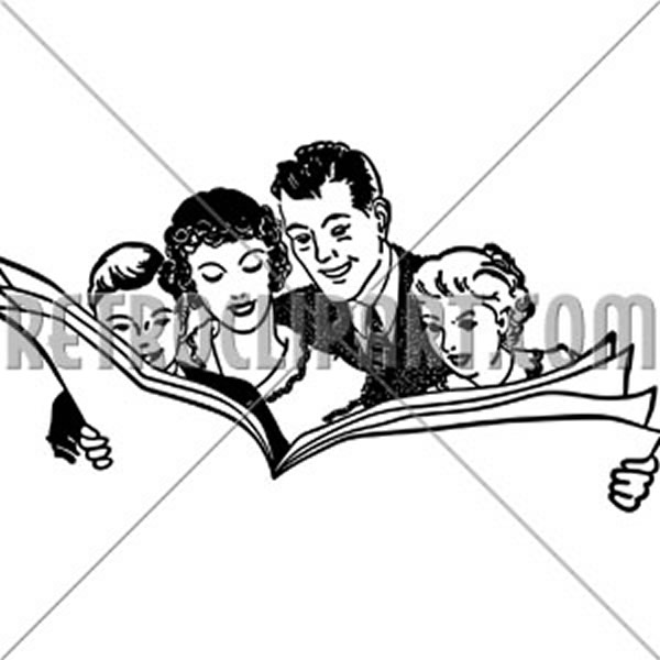 Family Reading Newspaper