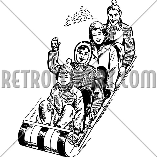 Family Tobogganing