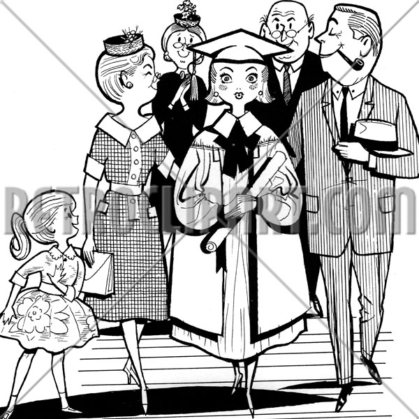 Female Grad With Proud Family