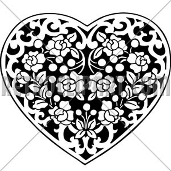 Flowered Heart Motif
