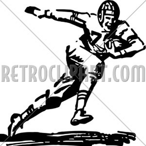 Football Player Running With Ball