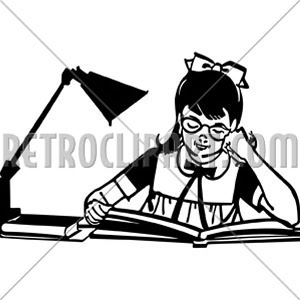 Girl Studying At Desk