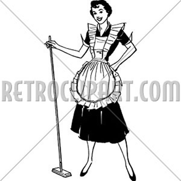 Housewife With Broom