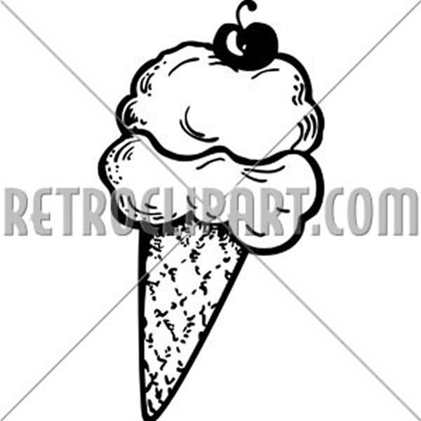Ice Cream Cone With Cherry