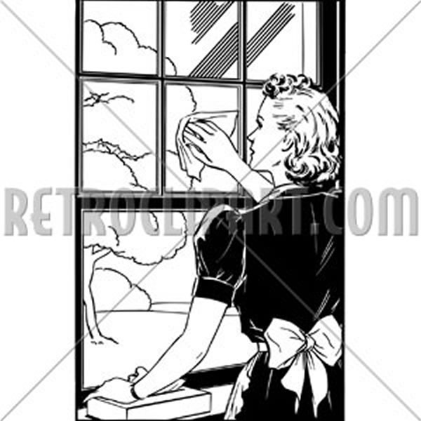 Lady Cleaning Window