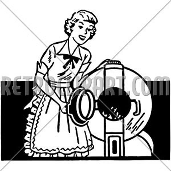 Lady With Washing Machine