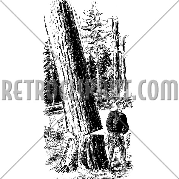 Lumberjack Felling Tree