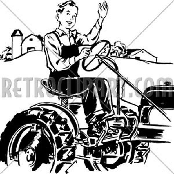 Man Driving Tractor