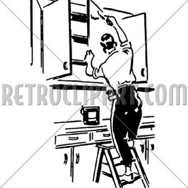 Man Painting Cupboard