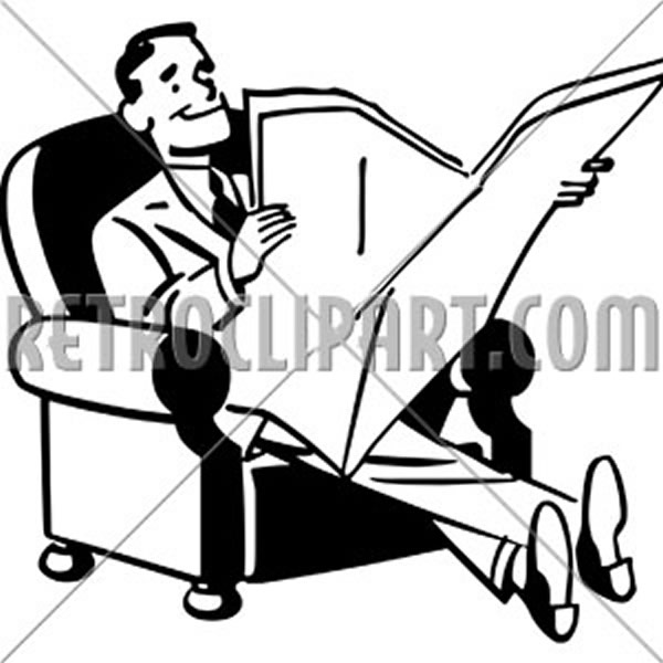 Man Relaxing With Newspaper