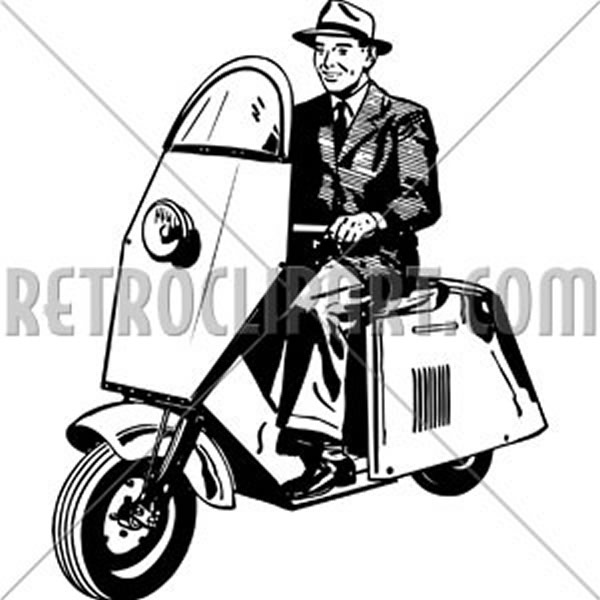 Man Riding Scooter