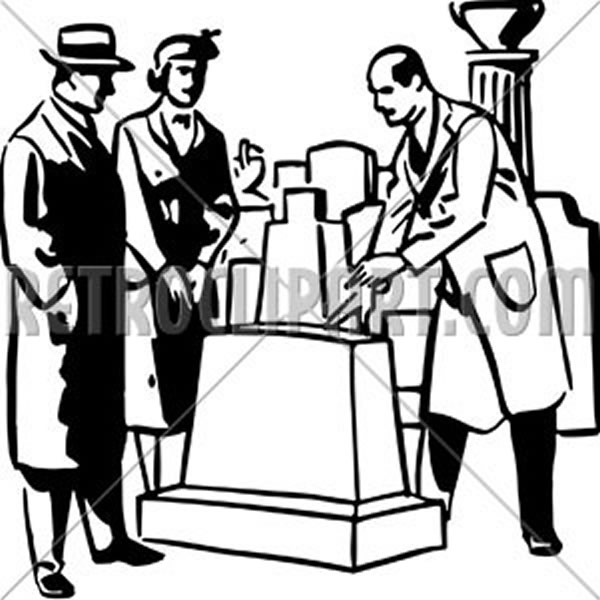 Man Selling Tombstone