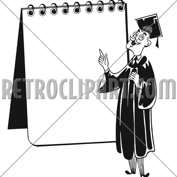 Professor With Giant Note Pad