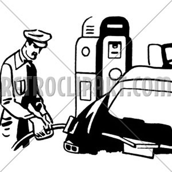 Serviceman Filling Car