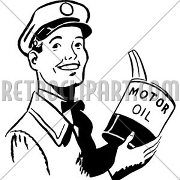Serviceman With Motor Oil