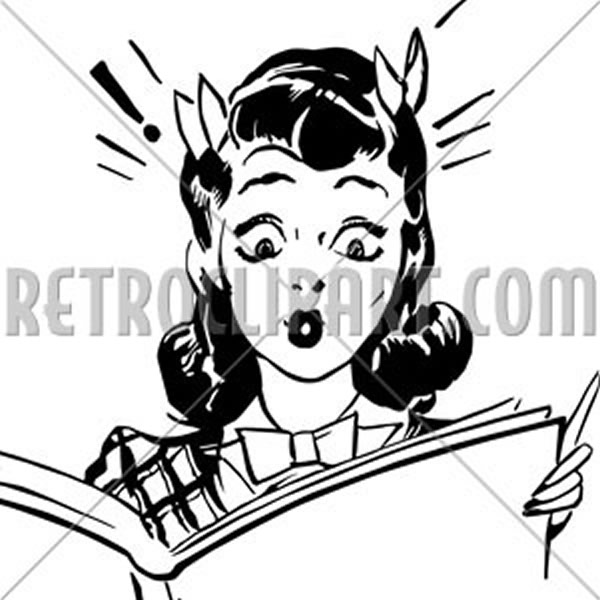 Surprised Woman Reading