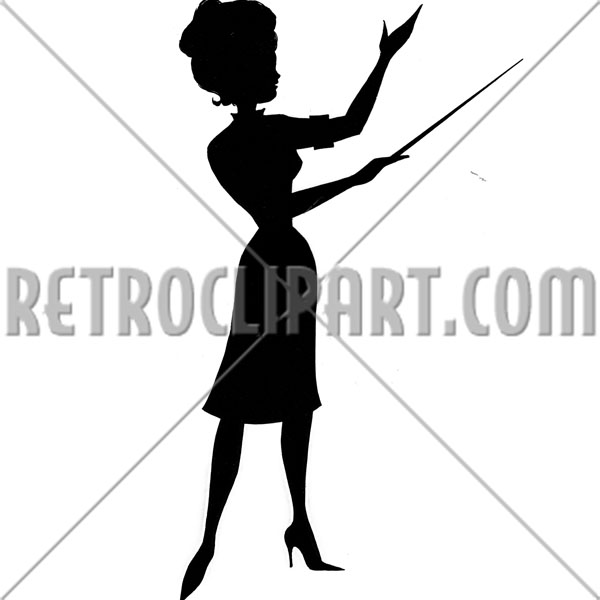 Teacher Pointing Silhouette