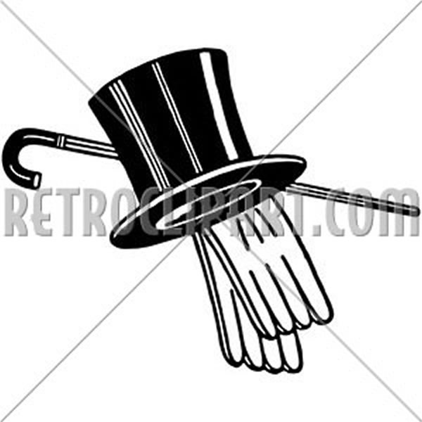 Top Hat Gloves And Cane