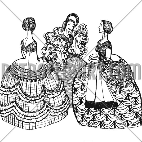 Victorian Women With Hoopskirts