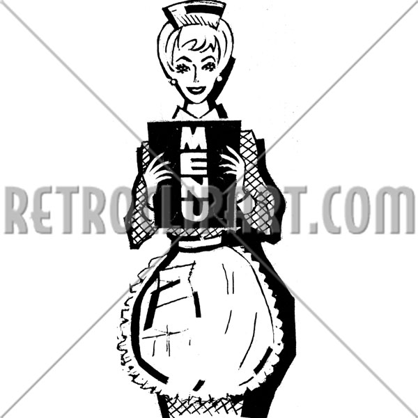 Waitress Holding Menu