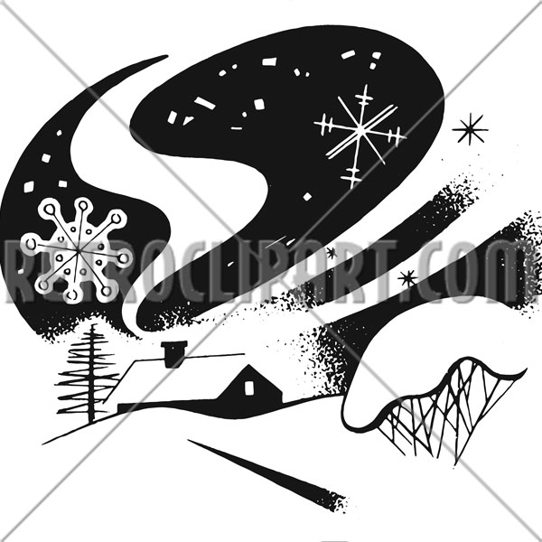 Winter Cabin Scene