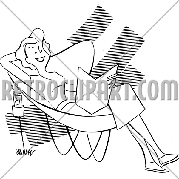 Woman Lounging With Book