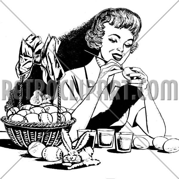 Woman Painting Easter Eggs