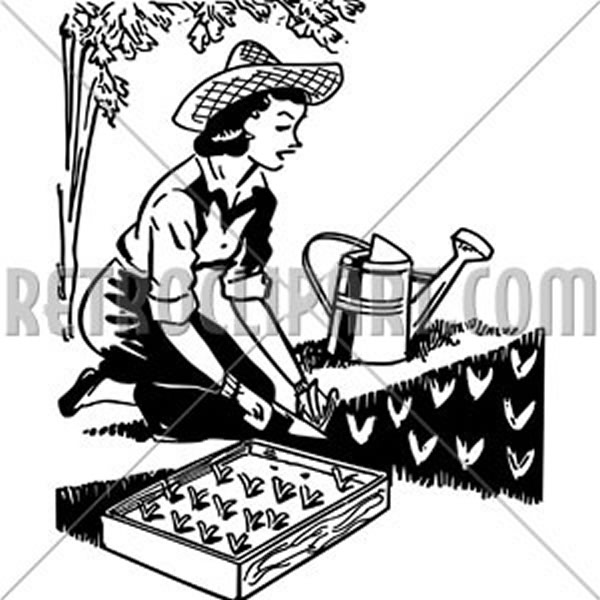 Woman Planting Garden