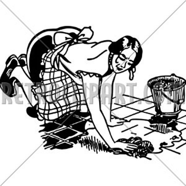 Woman Washing Floor